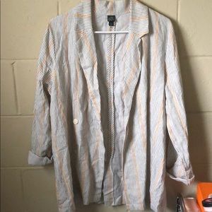 Lightweight Striped Natural Cotton Blazer